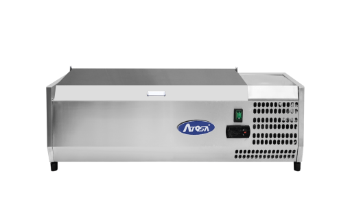 Vitrine réfrigérée à ingrédients 4 bacs GN 1/3 - couvercle inox ATOSA