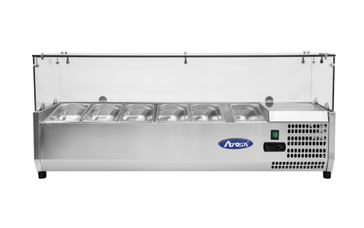Vitrine réfrigérée à ingrédients 5 bacs GN 1/3 - par haleine vitré ATOSA
