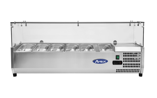 Vitrine réfrigérée à ingrédients 6 bacs GN 1/3 - par haleine vitré ATOSA